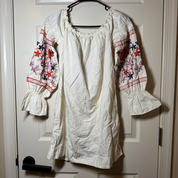 Free People White Floral Off-Shoulder Mini Dress - Picture 7 of 8